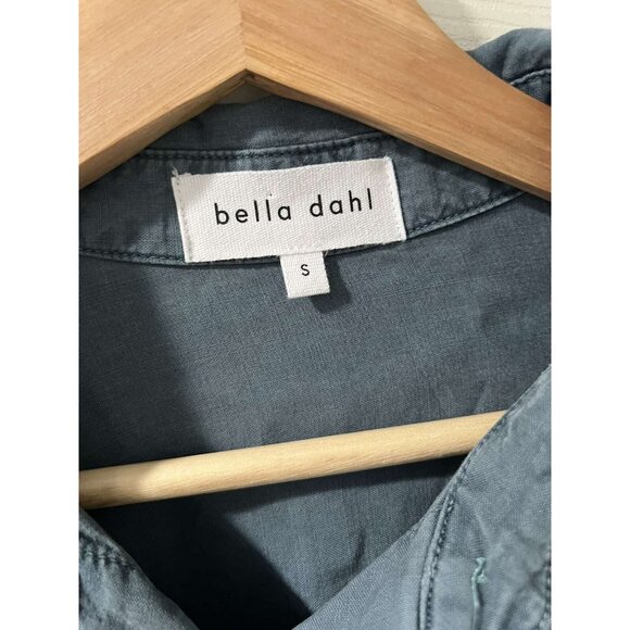 98Bella Dahl Tie Waist Utility Shirt Jacket Size S Green Button Front A001598 - Picture 5 of 11